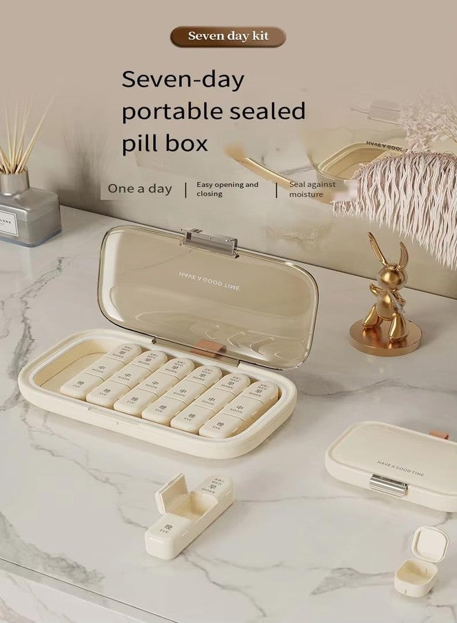 PLUMAZE Weekly Pill Box Medicine Pill Case Drug Dispenser Mini Portable Pill Organizer Case 7 Grid Pill Box Tablet Storage Container Tablet Organiser for Vitamins & Supplements - Image 3